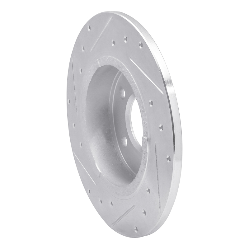 Buick Lucerne Brake Rotor (1) - Rear Right - R1 Concepts - Drilled & Slotted - Silver - `06-`11